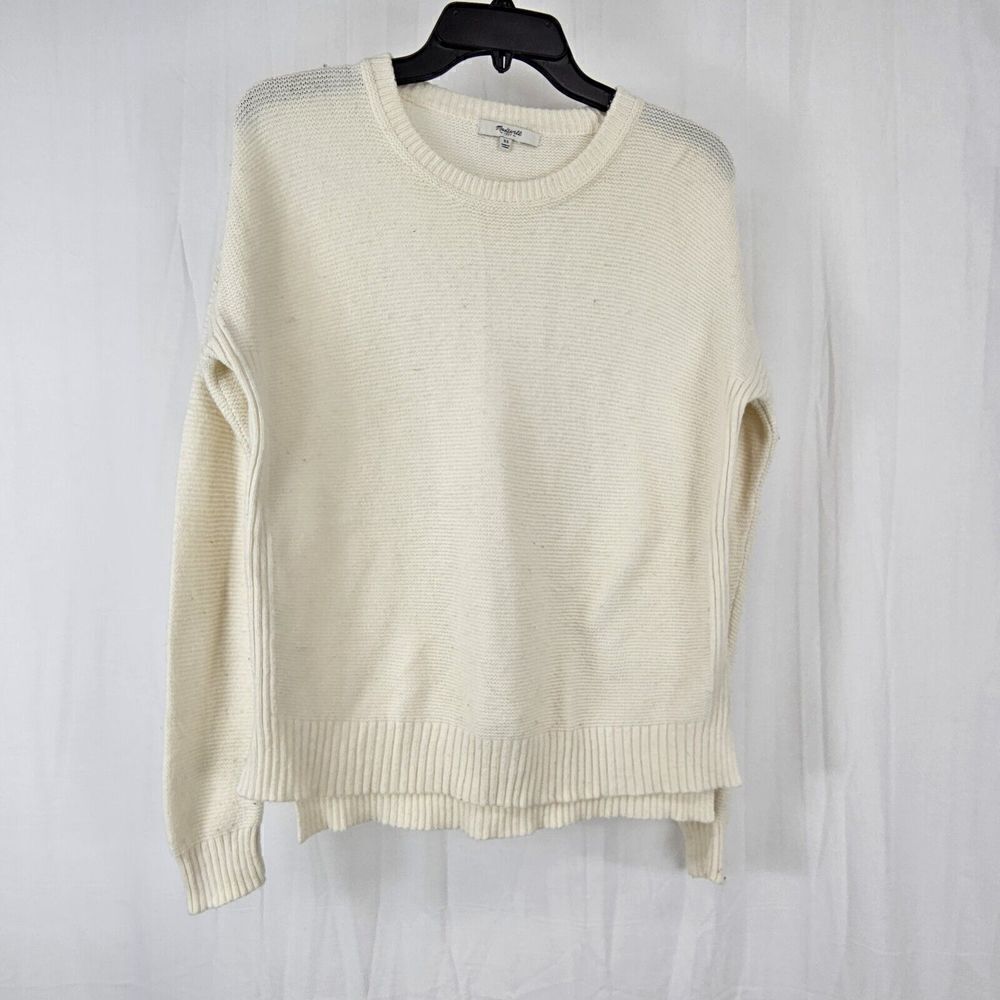 Madewell Ivory Knit Sweater Side Splits Women's  Size XS